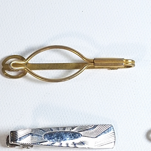 Vintage Lot 5 Assorted Tie Clips Pins - Picture 3 of 9